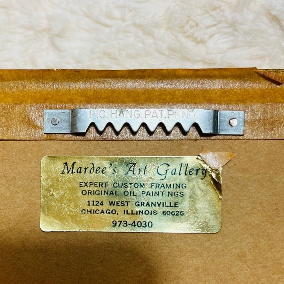 Geisha oil painting. Vintage. Frame size is 17 x 13 x 1 inches. - Picture 4 of 4